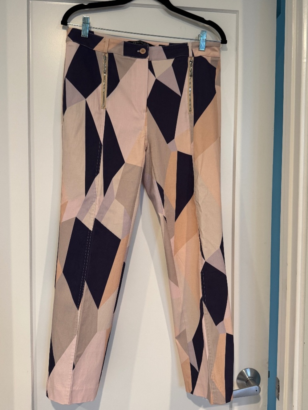 Insight Brand, Cubist Geometric Pattern Trousers, Size 10